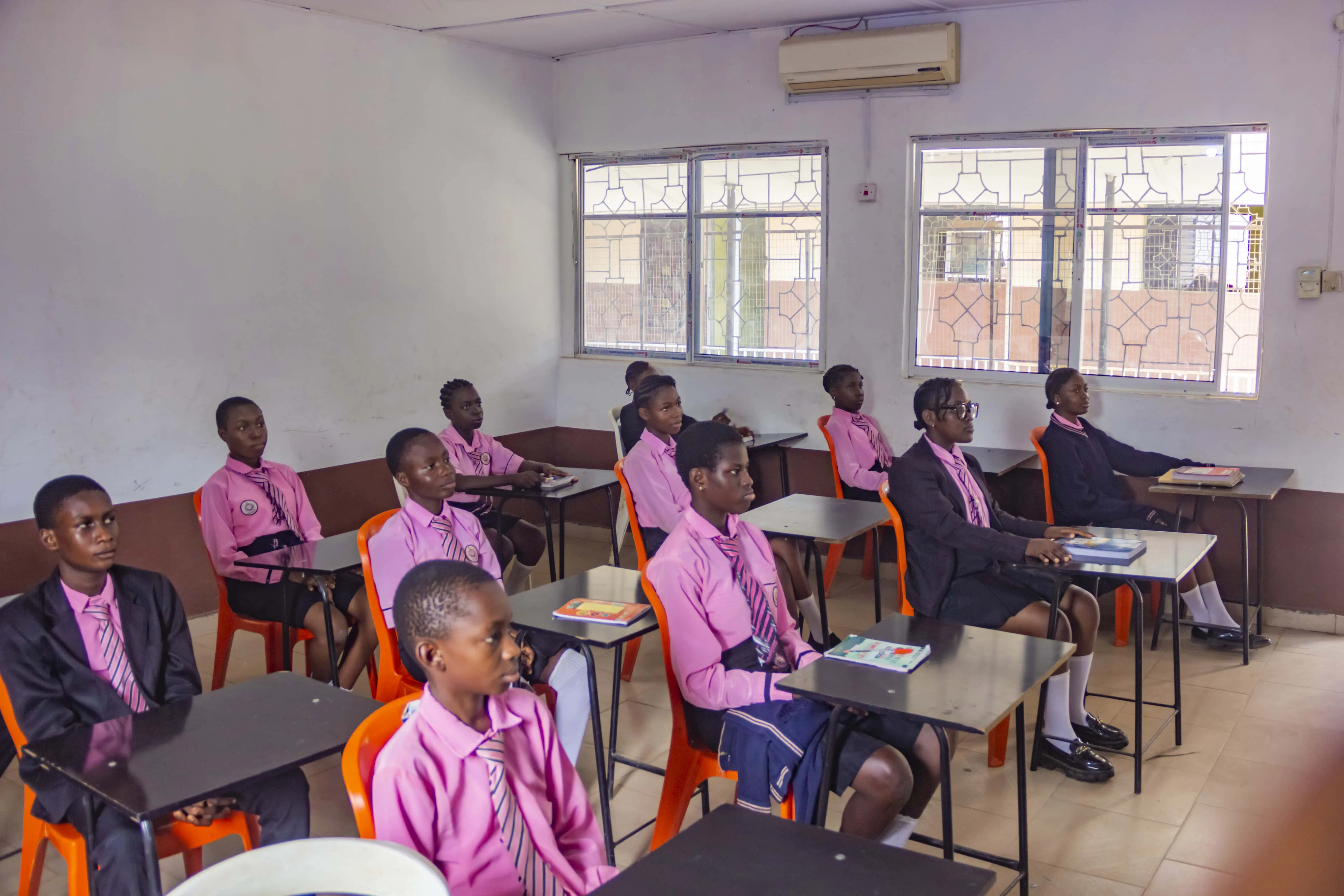Happy students at school